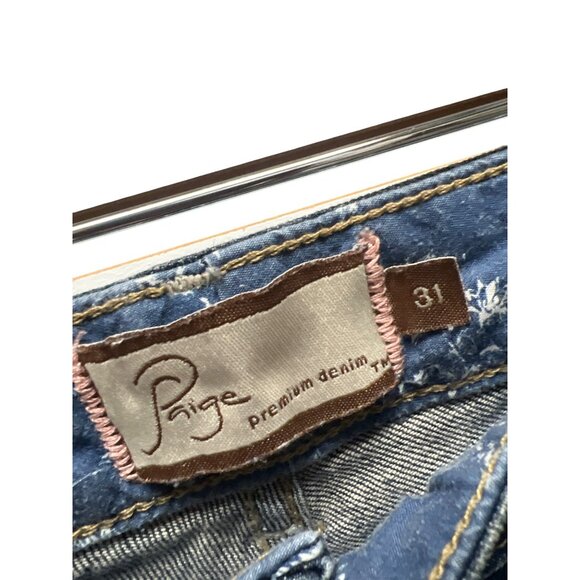 Paige Premium Denim Hollywood Hills Low Rise Bootcut Denim Jeans Sz 31 - Picture 5 of 8